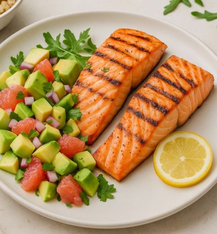 Gasztronómia - Grillezett lazac citrusos avokádó-salsával