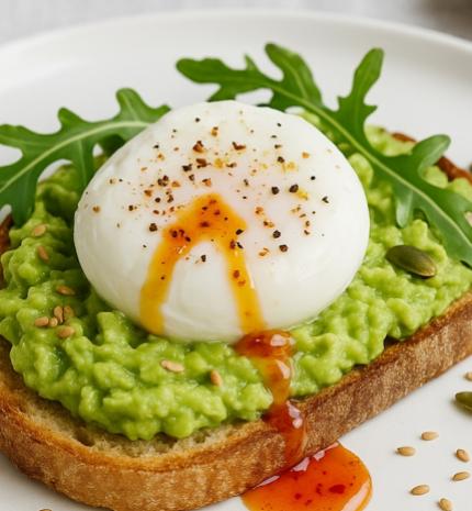 Gasztronómia - Avokádós toast buggyantott tojással és chilis mézzel