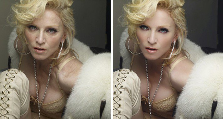10 híresség photoshop előtt és után