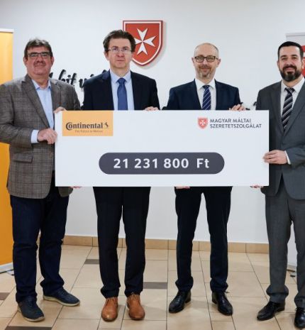 A Continental 21 millió forinttal támogatja a Magyar Máltai Szeretetszolgálat munkáját