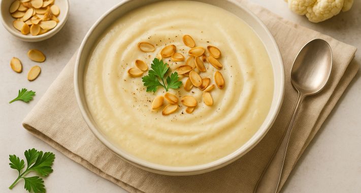 Karfiolkrémleves pirított mandulával – tökéletes hétindító könnyedség