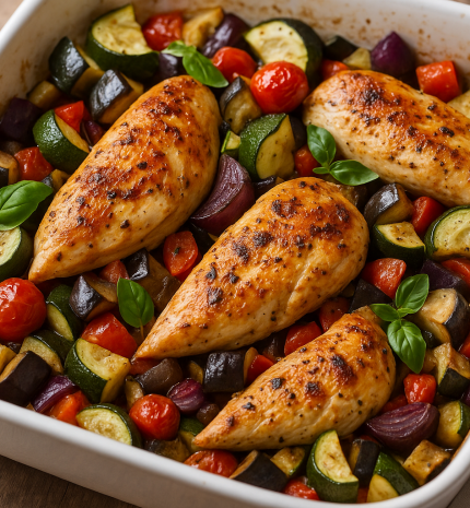 Könnyű mediterrán csirkés zöldségtál – ha valami egészségesre és gyorsra vágysz