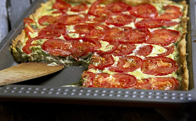 Medvehagymás-spenótos quiche