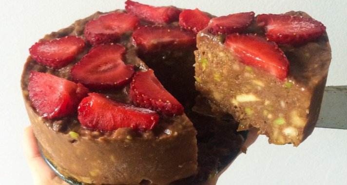 Csokis, mini sajttorta (robotgép nélkül)- nyers, vegán